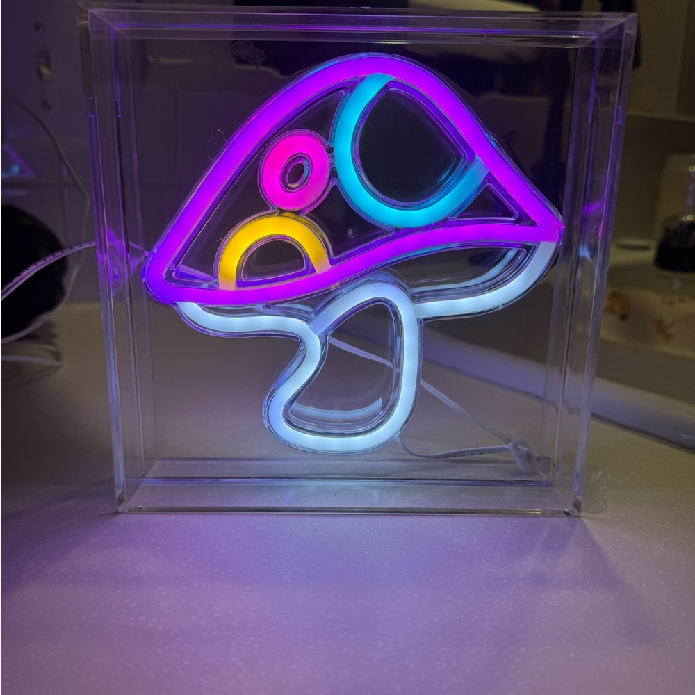 Colorful Neon Mushroom Light